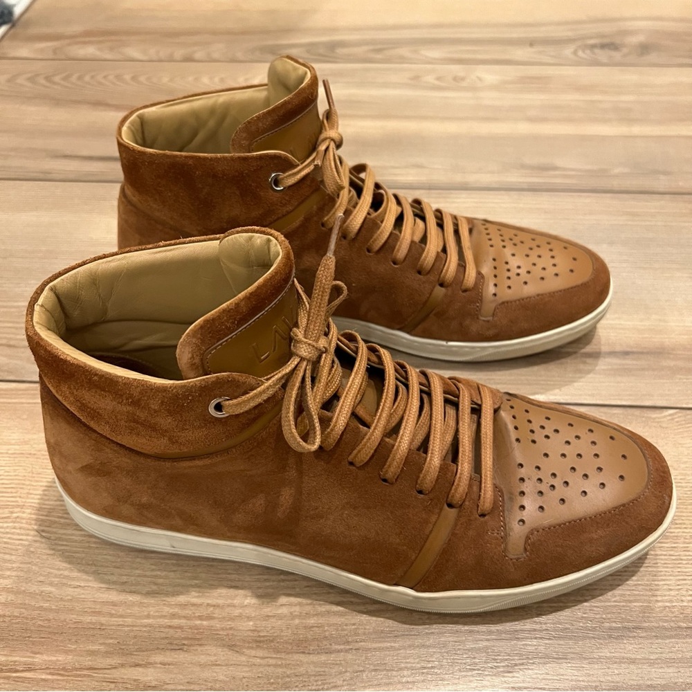 Lavati High-Top Italian-Made Leather/Suede Sneakers